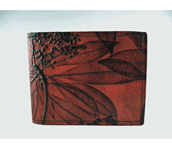 Leaf Leather Tooled Leather Wallet